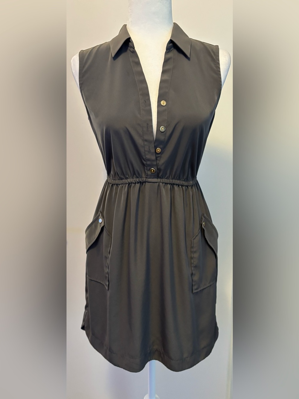 Alfani Sleeveless Button-Front Pocket Dress